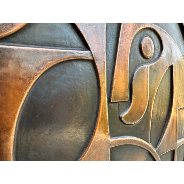 Circular Geometric Abstract Metal Wall Relief For Sale - Image 16 of 18