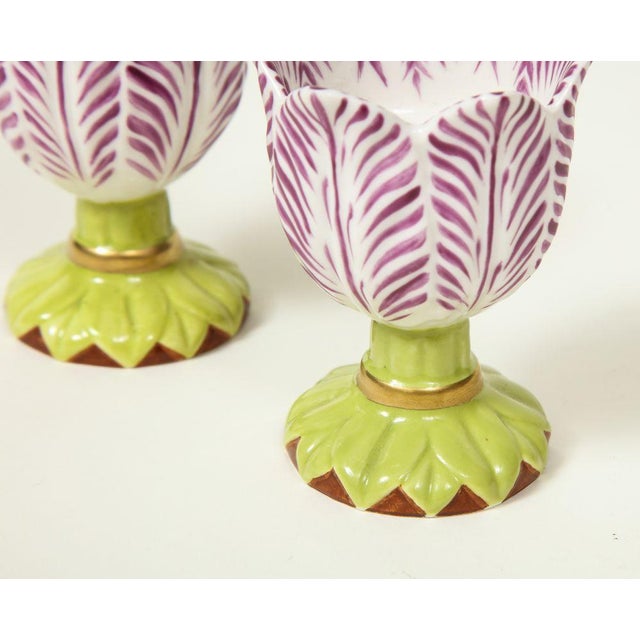 Mid 20th Century Mid 20th Century English Traditional Porcelain Tulip Cups For Sale - Image 5 of 9