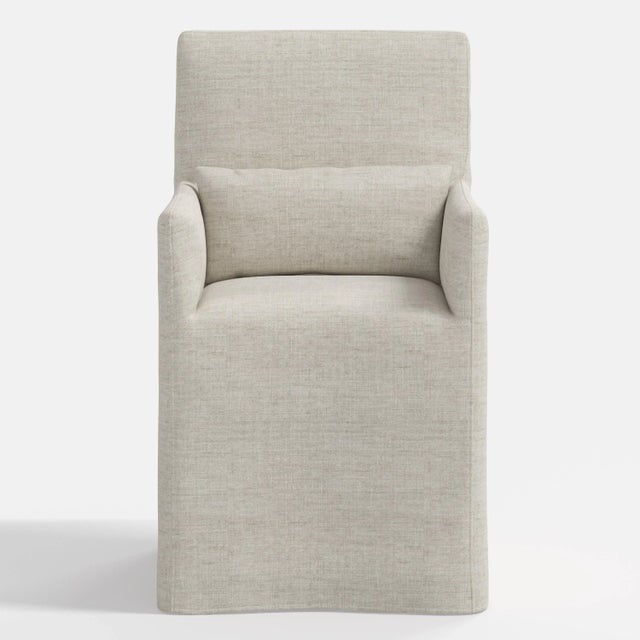 Cloth & Company Stoffer Home x Cloth & Company Lindy Slipcover Dining Arm Chair in Relaxed Linen Zinc For Sale - Image 4 of 7
