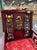 Wood Vintage Chinese Rosewood Armchair With Hand-Carved Dragon Medallion and Red Silk Cushion For Sale - Image 7 of 10
