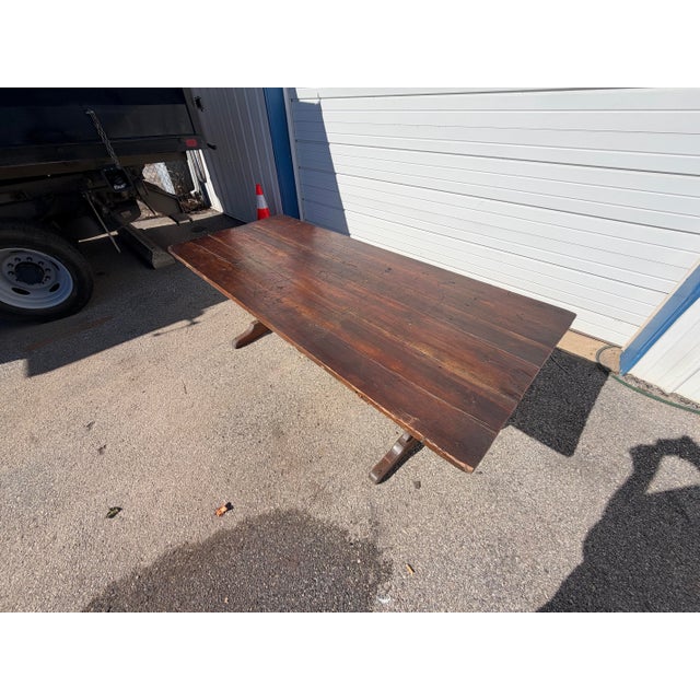 Antique French Oak Country Rustic Dining Table Circa 1800s For Sale - Image 10 of 12