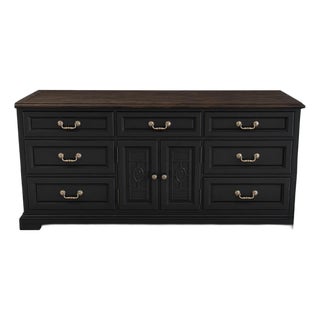 1970s Whites Fine Furniture / Black & Walnut Top Dresser For Sale