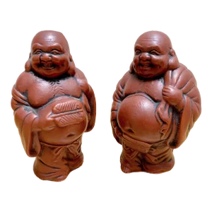 Vintage Happy Buddha Salt and Pepper Shakers, a Pair
