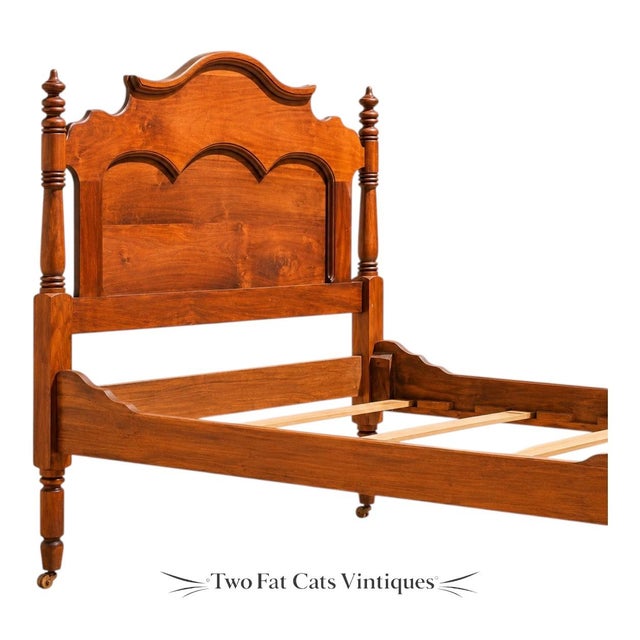 Chippendale Antique Chippendale Style | Solid Cherry | Three-Quarter (3/4) Bed | Circa Mid-1800s For Sale - Image 3 of 6
