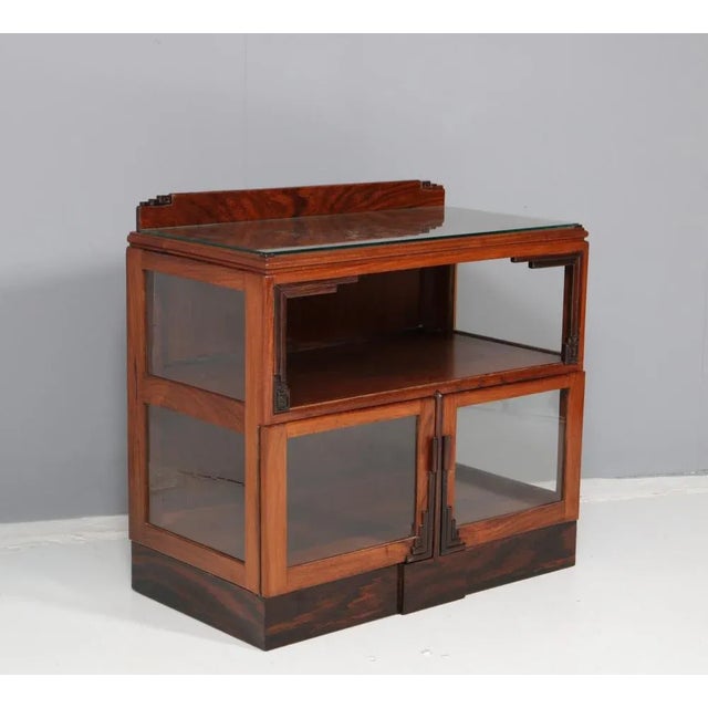 Brown Art Deco Amsterdamse School Tea Cabinet from Padouk, 1920s For Sale - Image 8 of 10