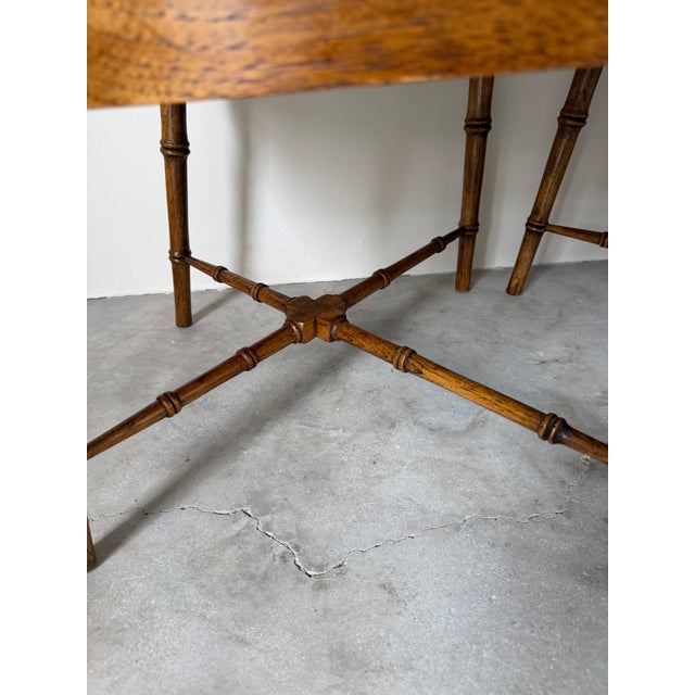 Vintage Drexel Hollywood Regency Faux Bamboo Carved Wood Dining Chairs – Set of 4 For Sale - Image 18 of 18