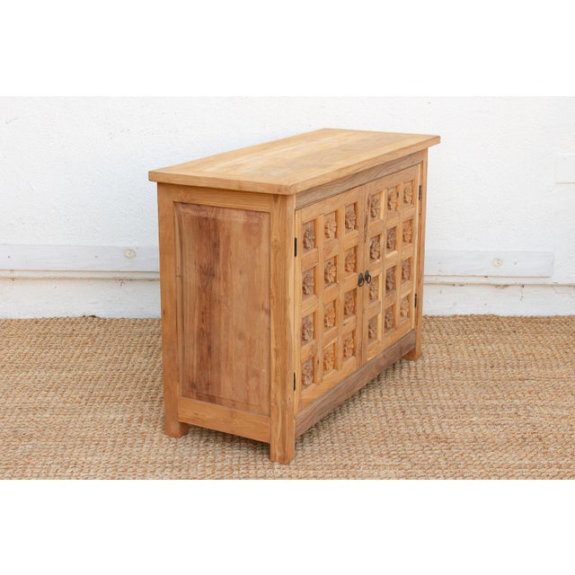 Carved Floral Lotus Buffet Cabinet For Sale - Image 9 of 10