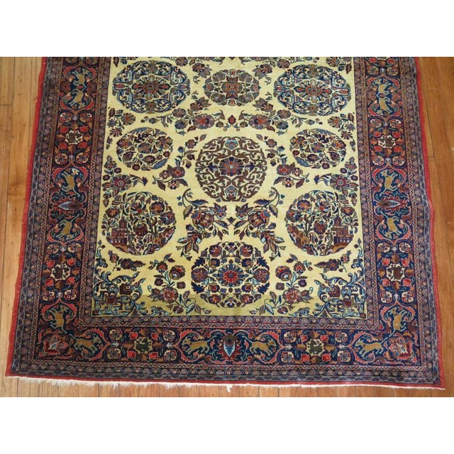 Early 20th Century Zabihi Collection Antique Persian Kashan with Animal Border - 4'3" x 6'6" For Sale - Image 5 of 6