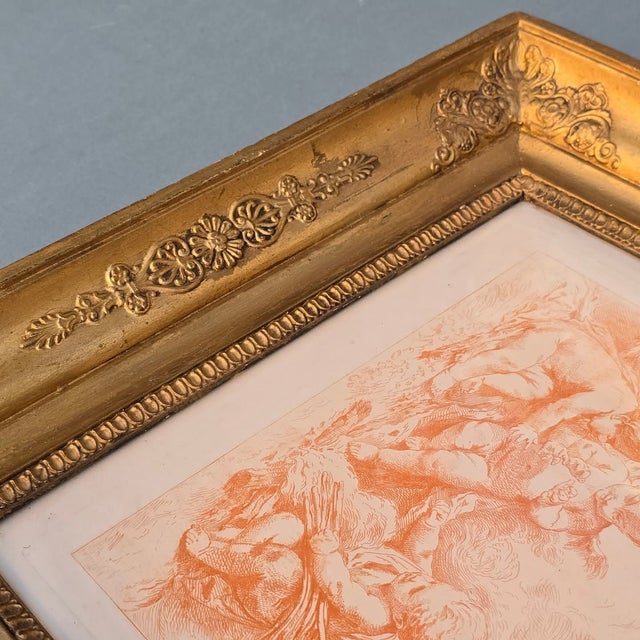 Francois Boucher, Fire, Allegory, 1800s, Glass & Wood & Paper, Framed For Sale - Image 13 of 18