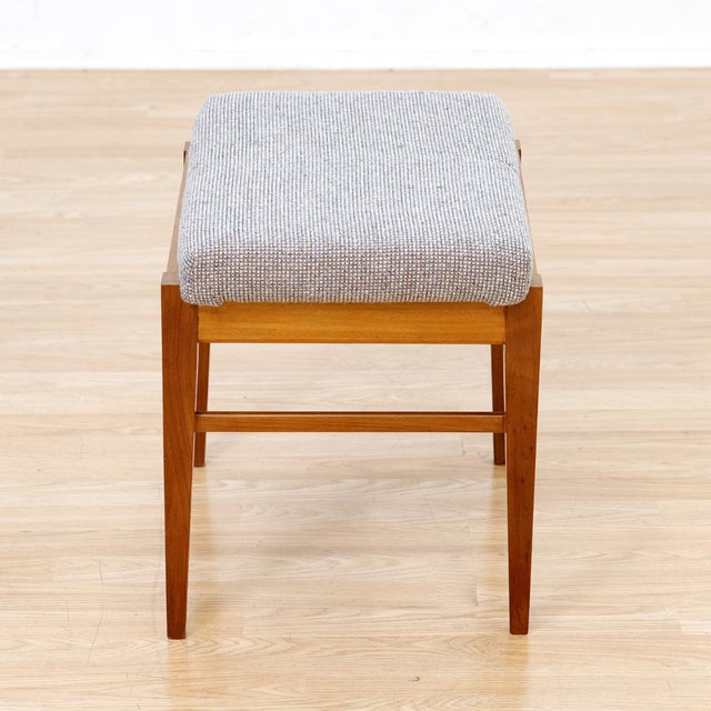 Mid Century Teak Vanity Stool For Sale - Image 9 of 9