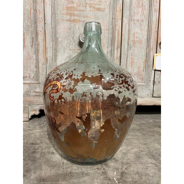 Hand Painted Antique Demi John Bottle From Normandy, France, ‘Pinot Noir’, Original Crate For Sale - Image 11 of 11