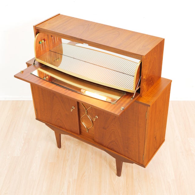 1960s 1960s Teak English Dry Bar Liquor Cabinet For Sale - Image 5 of 15