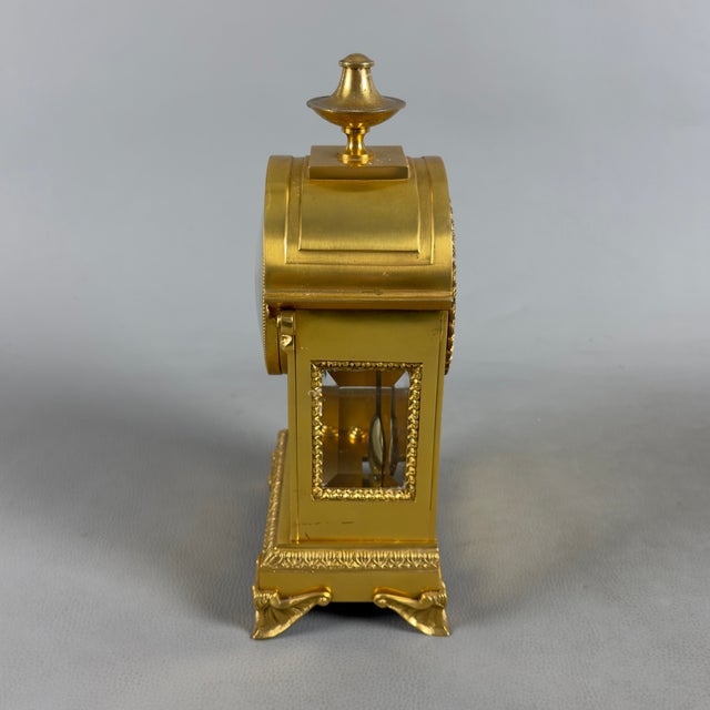 Hermle Mechanical Table Clock in Gilded Brass and Glass from Kienzle, 1977 For Sale - Image 5 of 14
