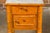 French 19th Century Pine Faux Bamboo Side Table with Marble Top, Door and Drawer For Sale - Image 12 of 12