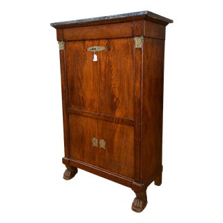 Empire Secretary Desk in Mahogany and Gilt Bronze For Sale