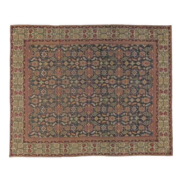 Antique Indian Amritsar Handmade Wool Rug For Sale