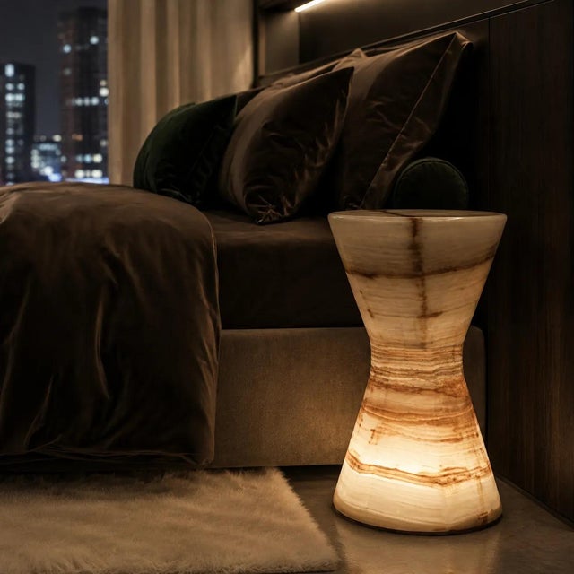 Nighstand in Onyx and Marble by Forzini, in New conditions. Designed from 2000
