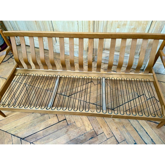 Vintage Three-Seater Sofa in Wood For Sale - Image 10 of 11