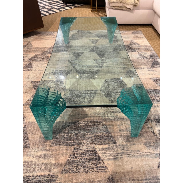 Mid-Century Modern Attributed to Danny Lane for Fiam Italia "Atlas" Stacked Glass Coffee Table, 1990s For Sale - Image 3 of 12