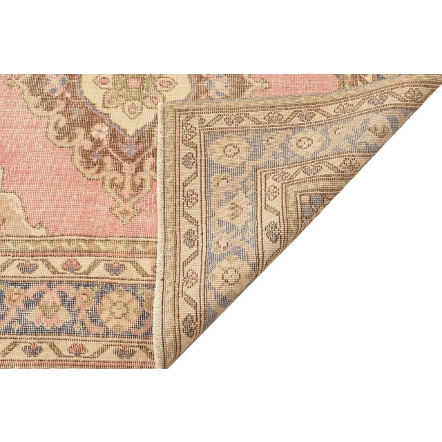 Mid 20th Century Mid 20th Century Vintage Turkish Distressed Area Rug For Sale - Image 5 of 7