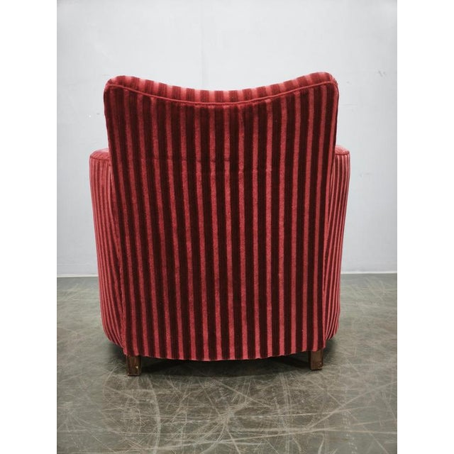 1950s Danish Modern Sculptural Velvet Lounge Armchair For Sale - Image 10 of 14