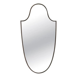 Mid-Century Italian Wall Mirror with Brass Frame and Beading, 1960s For Sale