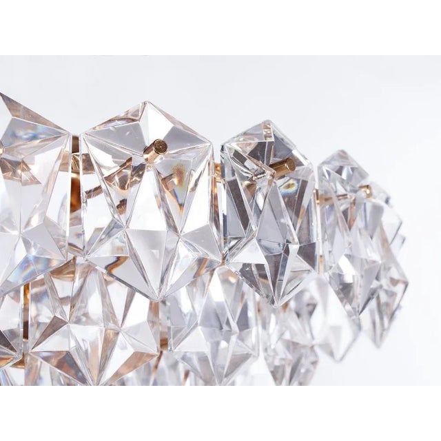 Flush Mount in Crystal and Gilt Brass from Kinkeldey, Germany, 1970s For Sale - Image 4 of 11