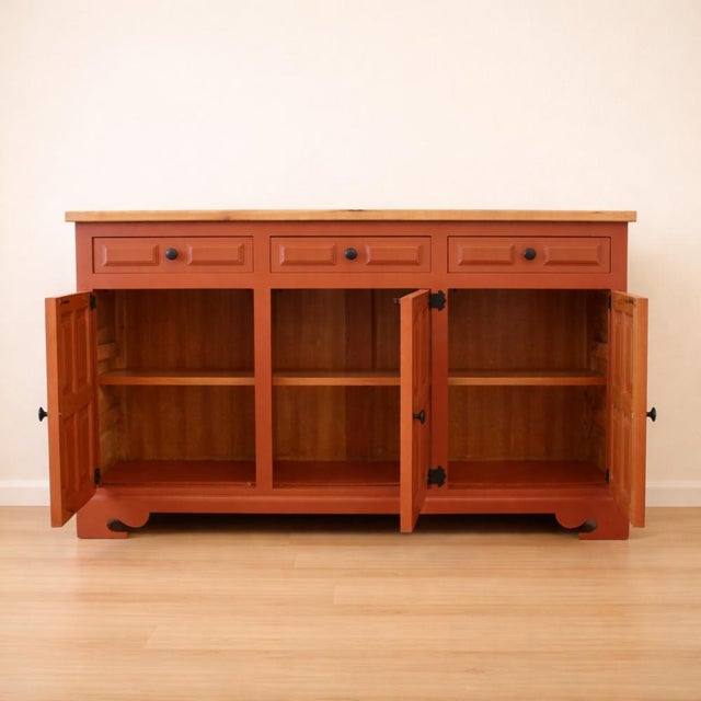 Wood Spanish Castilian Narrow Sideboard, 1940s For Sale - Image 7 of 9