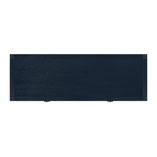 Wood Lark 44 in. W Rectangular Wood 2 Drawer Console Table with Lower Open Shelf, Navy Blue For Sale - Image 7 of 8
