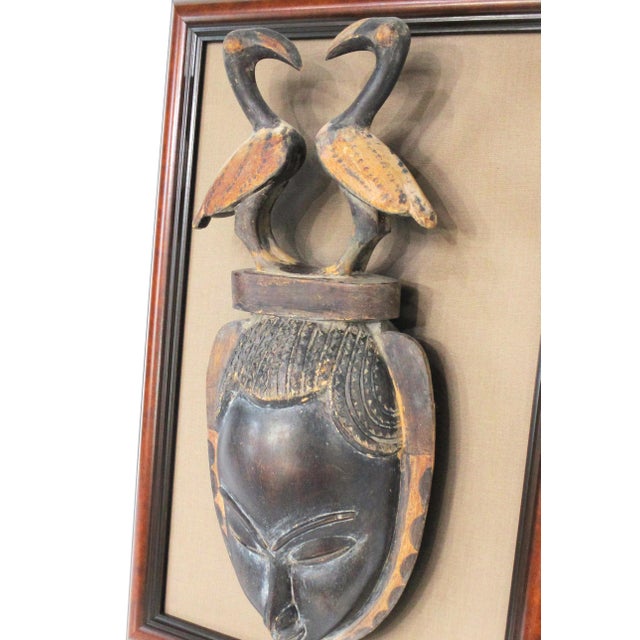 Wood African Yaure Styled Wood Craved Mask Ivory Coast (B) For Sale - Image 7 of 11