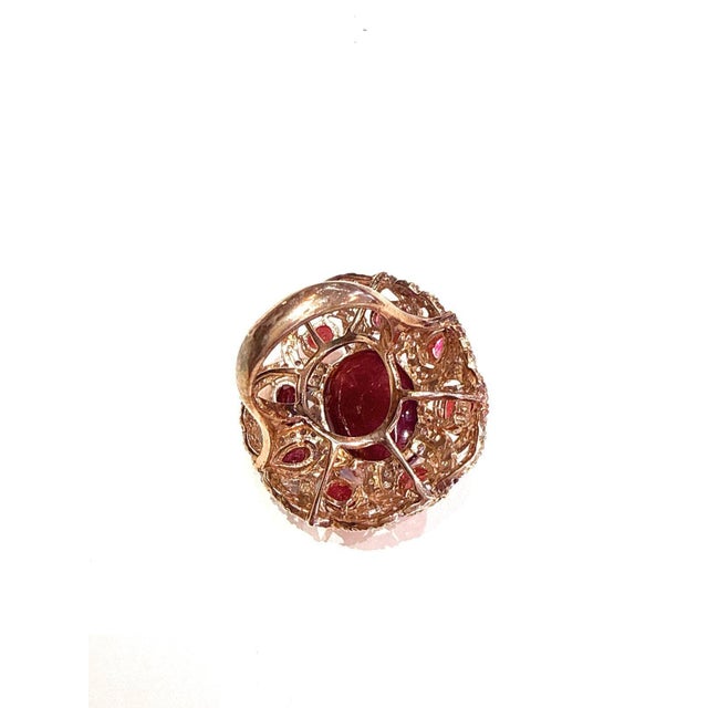 Bochic “Capri” Vintage Ruby, Amethyst & Multi Sapphire Ring - 18K Gold & Silver For Sale - Image 18 of 18