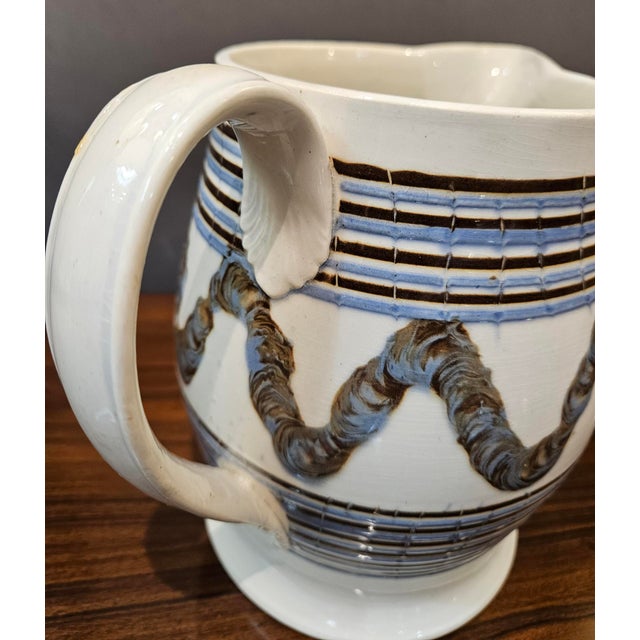 English Mocha Pottery Creamware Earthworm Jug For Sale - Image 10 of 10
