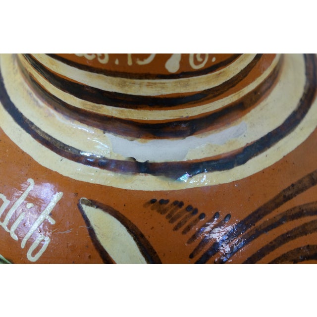 1976 Mexican Folk Art Terracotta Pulque Agave Bird Pitcher Water Jar 14" For Sale - Image 12 of 16