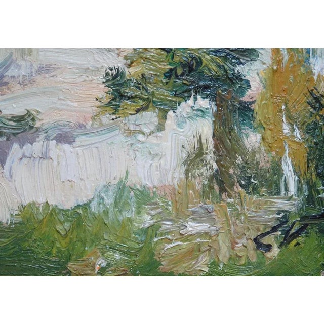 Edgars Vinters, Sunny Landscape, Oil on Cardboard, 1990 For Sale - Image 3 of 4