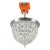 Mid 20th Century Restored 9 In. Crystal Flush Mount Ceiling Light For Sale
