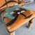 Brown Set of 6 Upholstered Boho Chic Dining Chairs in Jack Lenor Larsen Fabric For Sale - Image 8 of 12
