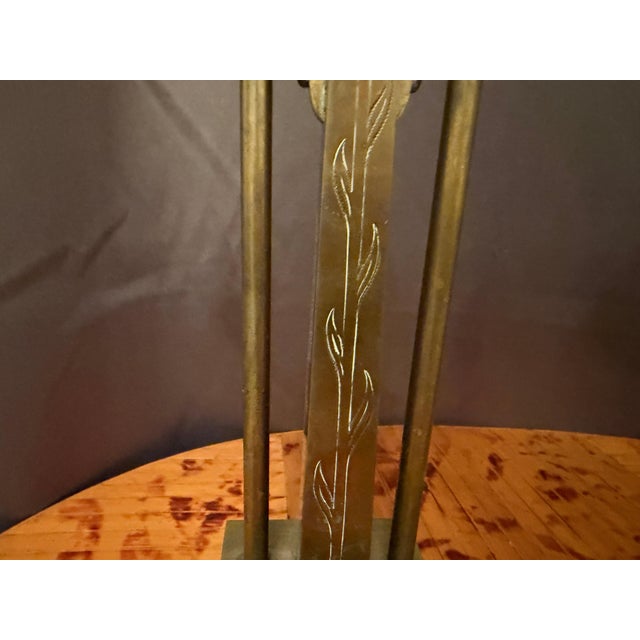 Dutch Amsterdam School Arts and Crafts 1910 Pair of Brass Candleholders For Sale - Image 13 of 15