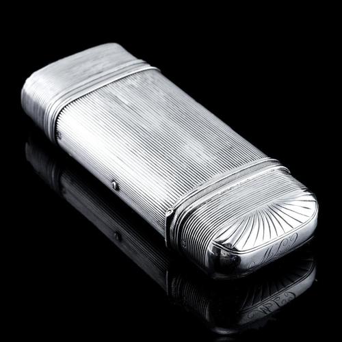 Ceramic Antique Dutch Reeded Silver Cigar Cheroot Case, 19th Century For Sale - Image 7 of 18