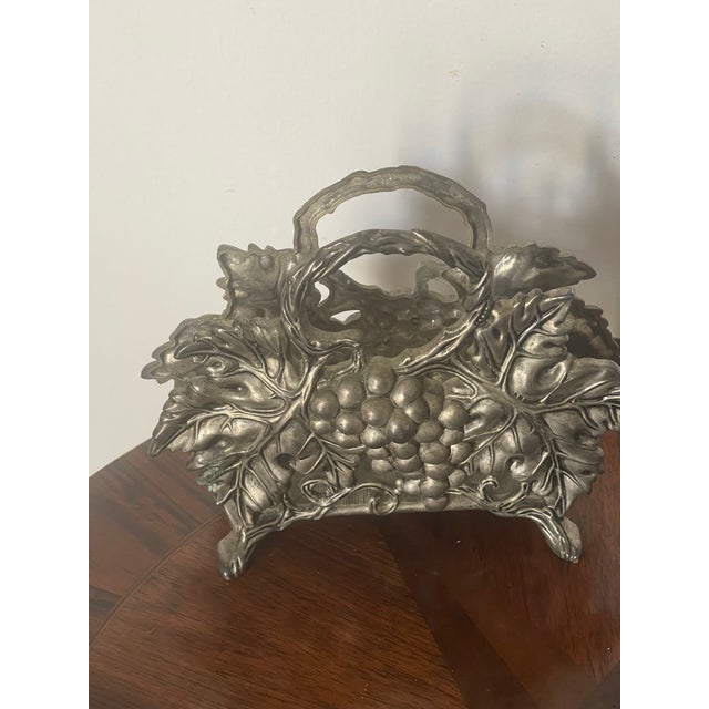 Traditional 1930s Goldinger Silvered Trivet and Napkin Stand Ornate For Sale - Image 3 of 6