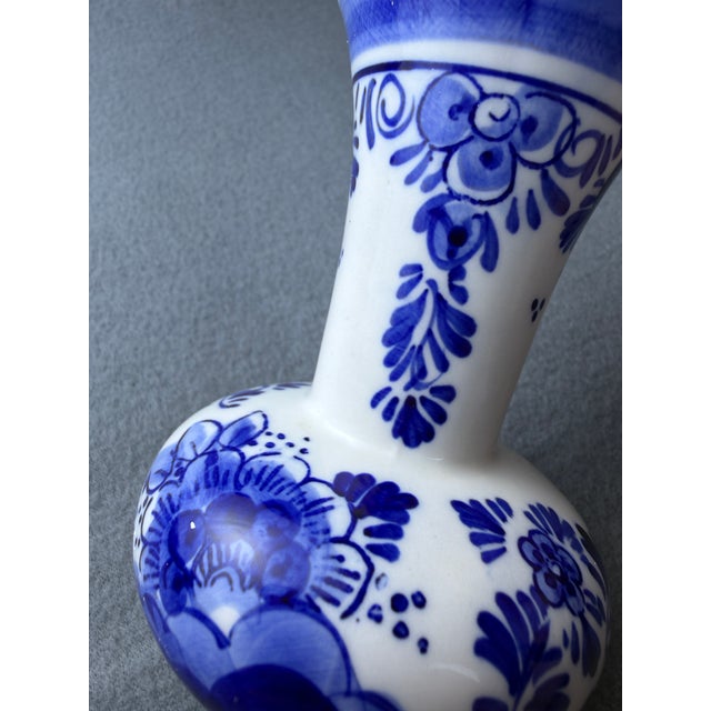 Vintage Hand-Painted Delft Blue Bud Vase, Windmill Motif, Pattern 528 For Sale - Image 16 of 18