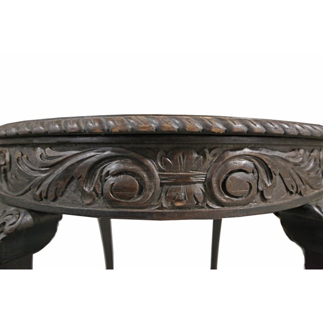 Late 19th century Italian Chippendale style, round library table with Cabriole supports and hand carved apron.