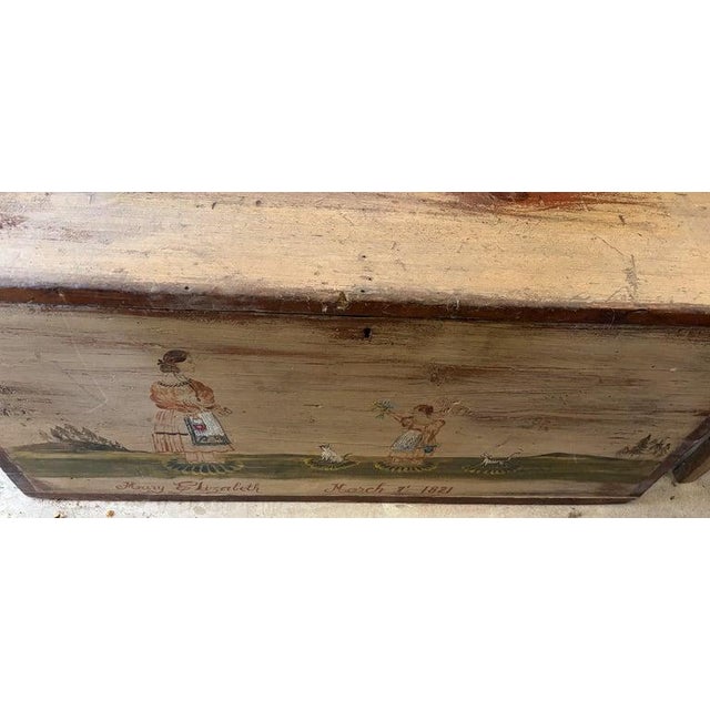 Beige 19th Century Original Paint Decorated Blanket Chest For Sale - Image 8 of 9