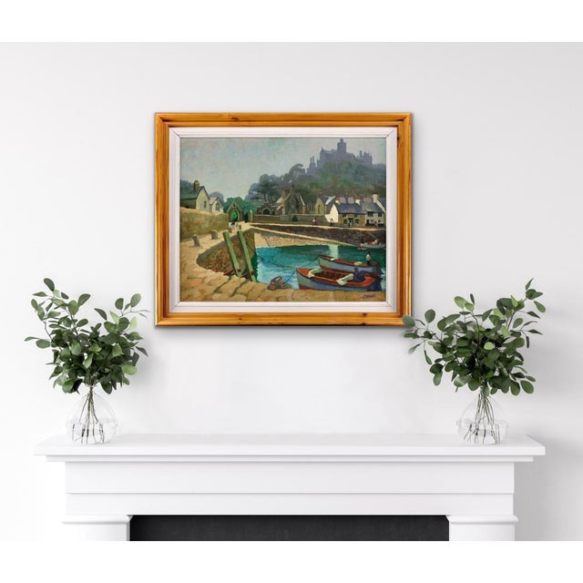 Ken Symonds, The Harbour, St Michaels Mount, Cornwall, 1982, Oil Painting, Framed For Sale - Image 15 of 18