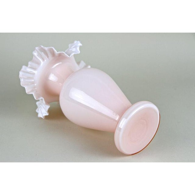 20th Century Art Nouveau Pink Glass Vase with Frilly Edge, Austria, 1900 For Sale - Image 10 of 15