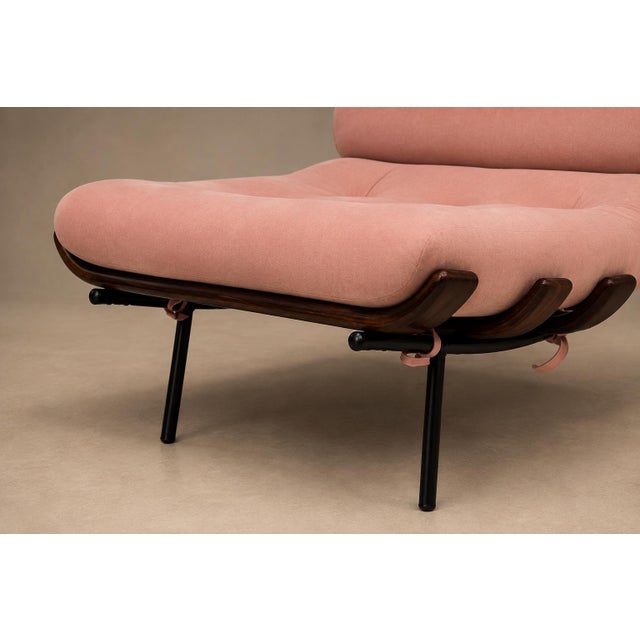 Brazilian Modern Wood Slat & Metal Frame Armchair, Moveis Pallar, 1950s For Sale - Image 9 of 18