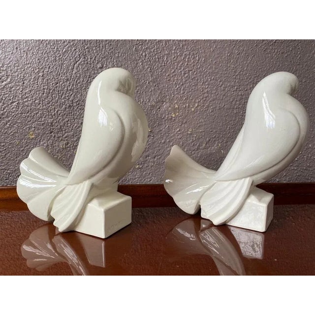 Ceramic Pigeons by Jacques Adnet, 1920s, Set of 2 For Sale - Image 11 of 11