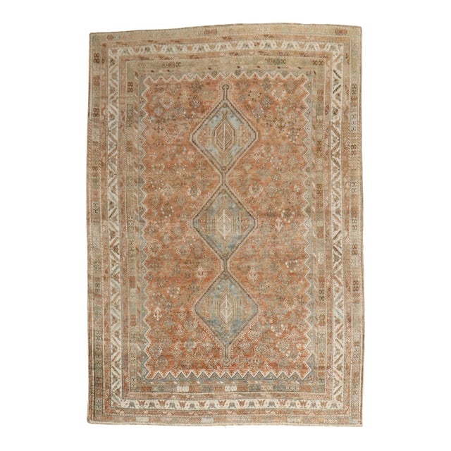 Zabihi Collection Tribal Antique Shiraz Room Size Rug - 7'5" x 10'5" For Sale