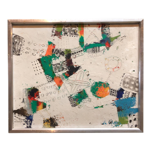 Yoshio MinomuraJapanese Modern Abstract 'Some Things of Value' Oil Painting