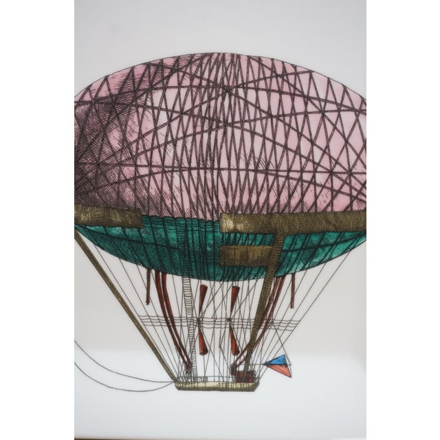 Ceramic Piero Fornasetti Milano Italy Porcelain Palloni n.2 Hot Air Balloons Tray For Sale - Image 7 of 11