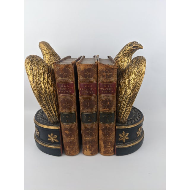 Antique 1874 Elizabeth Barrett Browning Poems – Complete 3-Volume Leather-Bound Set For Sale - Image 17 of 18